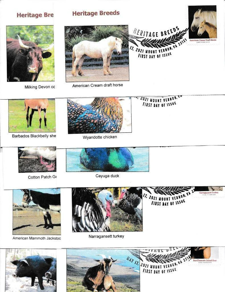 2021 Heritage Breeds Forever Stamps