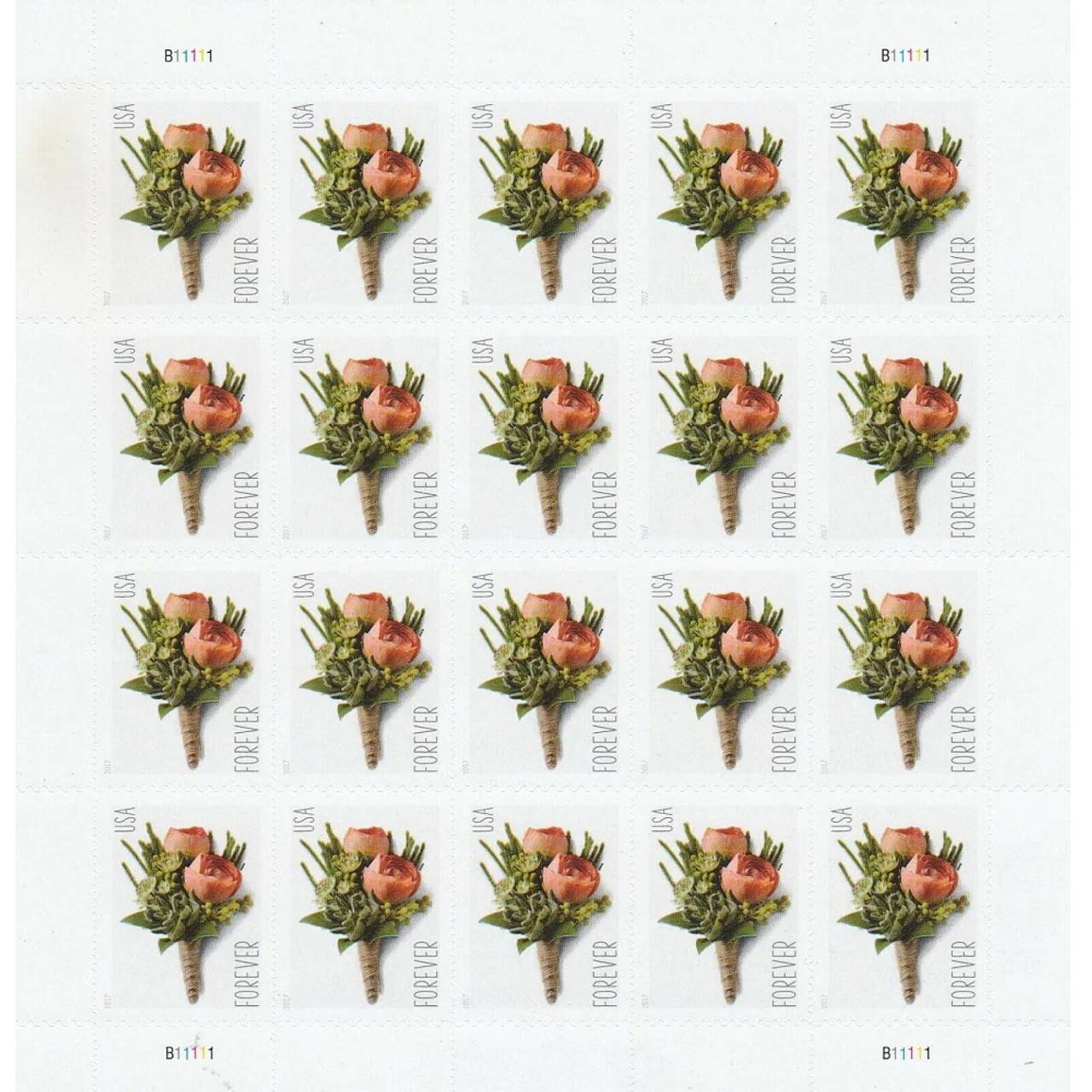2017 Wedding Series Celebration Boutonniere Forever Stamps