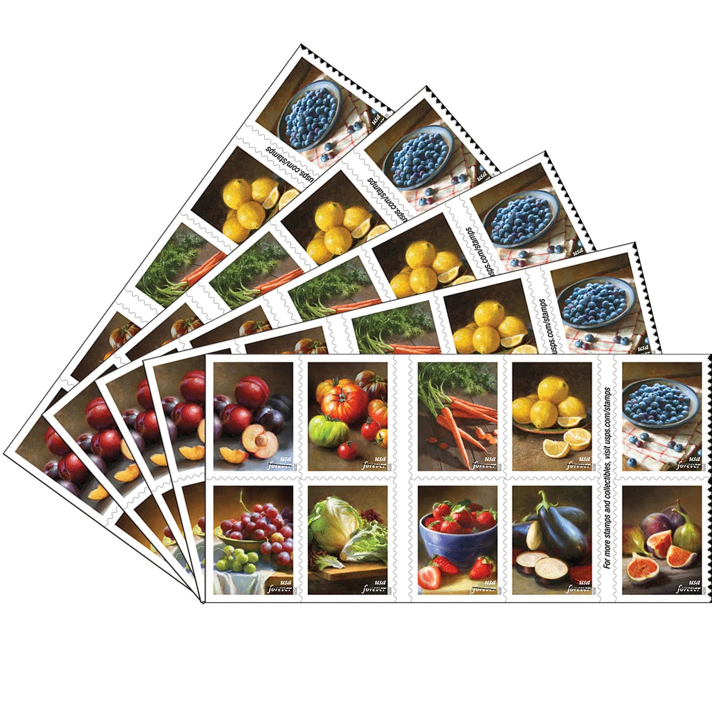 Fruits & Vegetables Forever Stamps