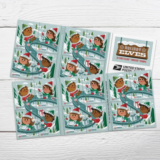 Holiday Elves Forever Stamps