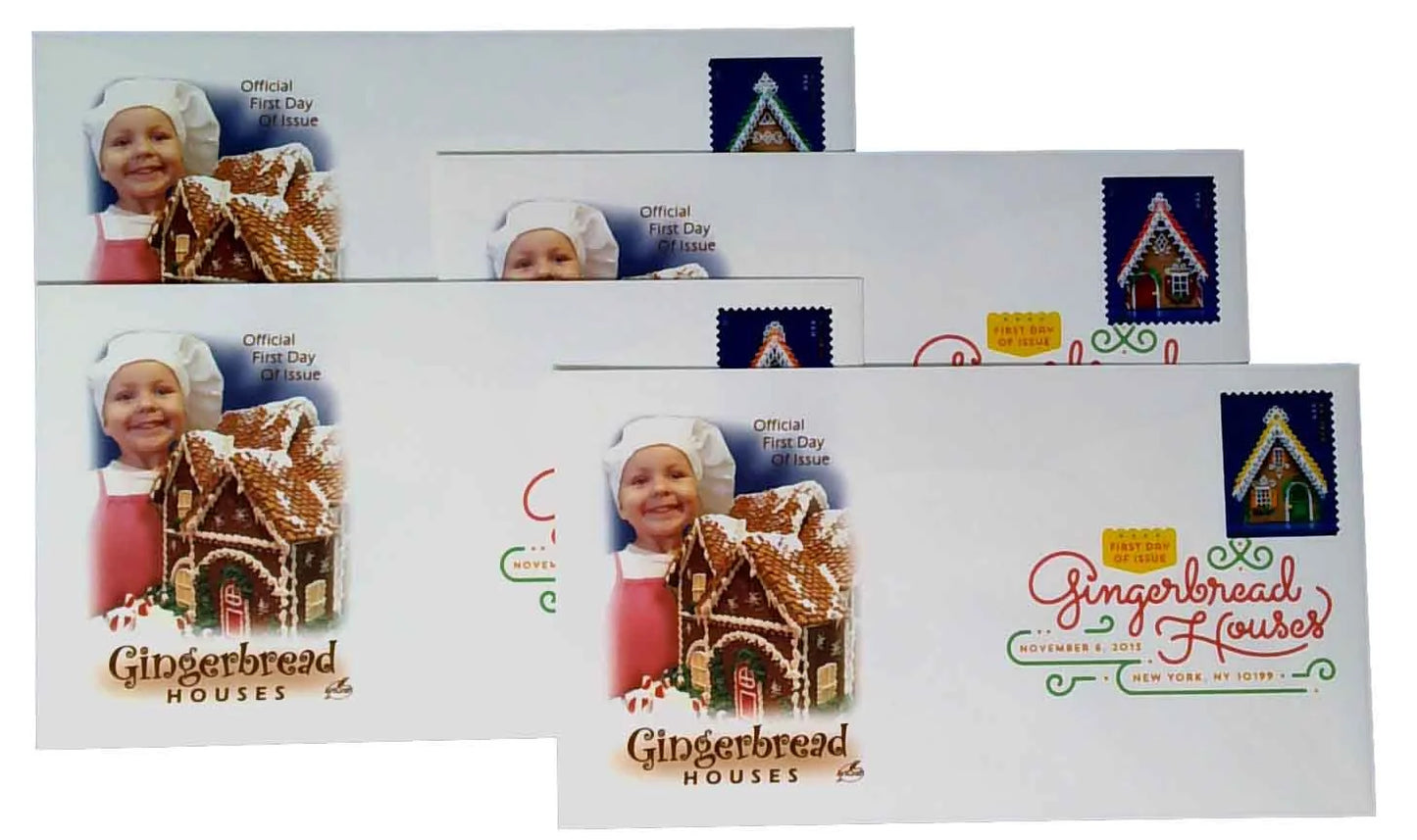 Contemporary Christmas: Gingerbread Houses Forever Stamps