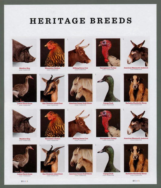 2021 Heritage Breeds Forever Stamps