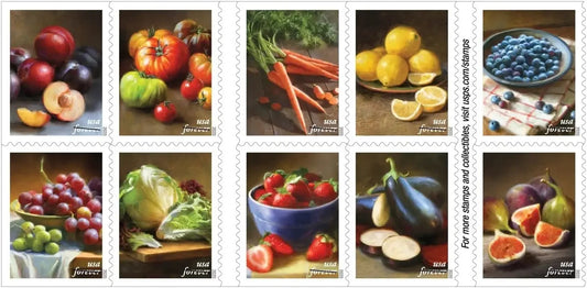 Fruits & Vegetables Forever Stamps